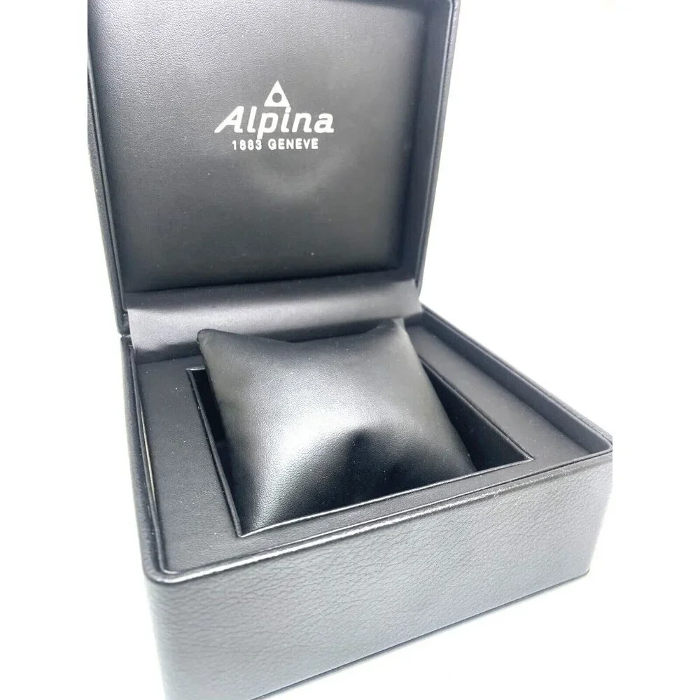 Alpina Watch Box Presentation Black Cardboard Case Display Empty With Booklet